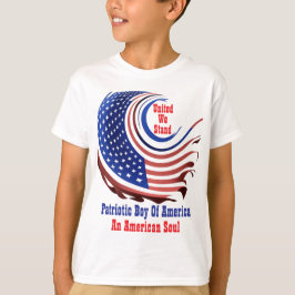 アメリカの愛国的な少年透明デザイン Tシャツ