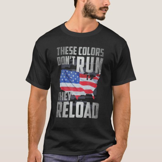 アメリカの愛国的な旗Iアメリカの色走はない Tシャツ (正面)