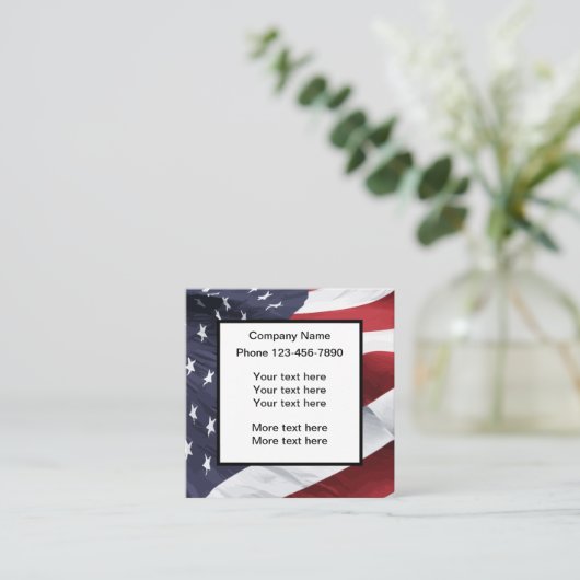 アメリカの愛国的な星と縞 スクエア名刺 (スタンド正面)