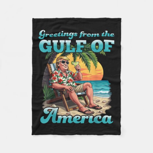 アメリカの愛国的な湾からの挨拶 フリースブランケット (正面)
