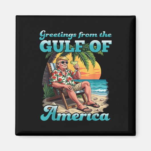 アメリカの愛国的な湾からの挨拶 マグネット (正面)