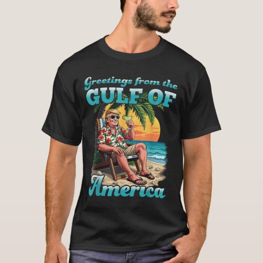 アメリカの愛国的な湾からの挨拶 Tシャツ (正面)
