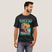 アメリカの愛国的な湾からの挨拶 Tシャツ (正面フル)