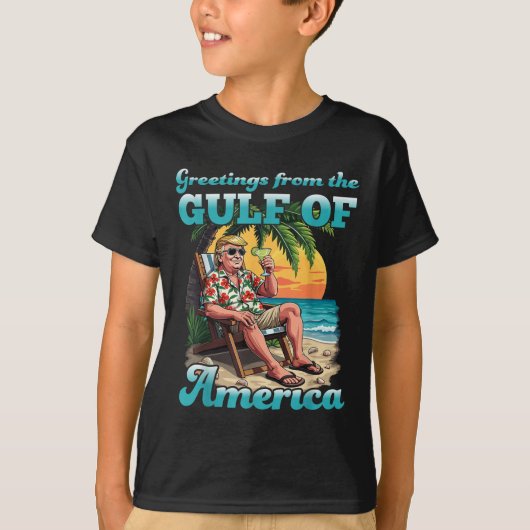 アメリカの愛国的な湾からの挨拶 Tシャツ (正面)