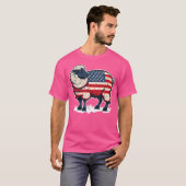 アメリカの愛国的な羊の7月4日 Tシャツ (正面フル)