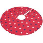 アメリカの愛国的な赤い白い海軍の青い星 ブラッシュドポリエステルツリースカート (アングル)