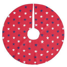 アメリカの愛国的な赤い白い海軍の青い星 ブラッシュドポリエステルツリースカート