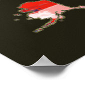 アメリカの愛国的な赤ストライプ青い星の地図 ポスター (角)