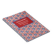 アメリカの愛国的な赤白青のパーソナライズ ノートブック (右側)