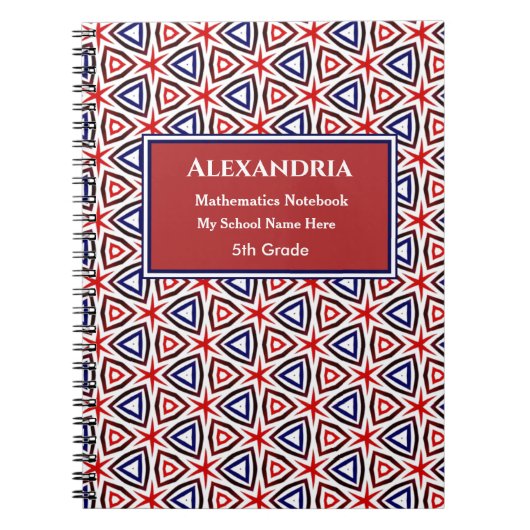 アメリカの愛国的な赤白青のパーソナライズ ノートブック (正面)