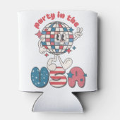 アメリカの愛国的な赤白青パーティー 缶クーラー (裏面)