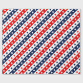 アメリカの愛国的な赤、白、青の星とストライプ ラッピングペーパー (フラット)