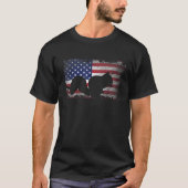 アメリカの愛国的リスカッコいいク国旗の野生動物 Tシャツ (正面)