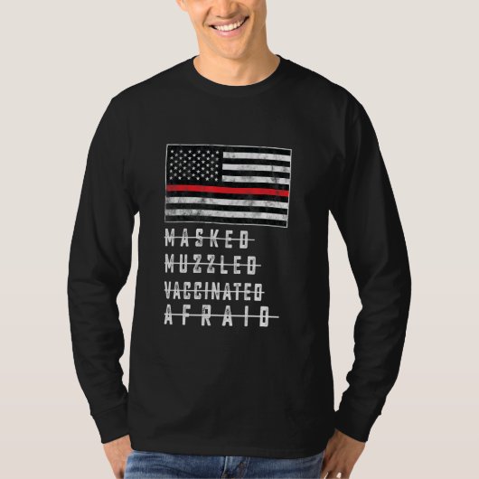 アメリカの愛国者でマスクなしの無予防接種の無修正 Tシャツ (正面)
