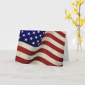 アメリカの愛国者のヴィンテージの星条旗米国の旗 カード (黄色い花)