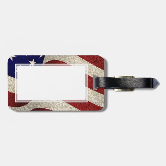 アメリカの愛国者のヴィンテージの星条旗米国の旗 ラゲッジタグ (裏面横)