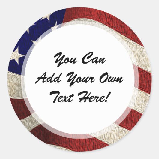 アメリカの愛国者ヴィンテージのスターとストライプ米国国旗 ラウンドシール (正面)