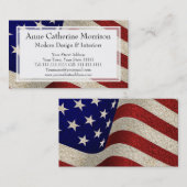 アメリカの愛国者ヴィンテージのスターとストライプ米国国旗 名刺 (正面/裏面)