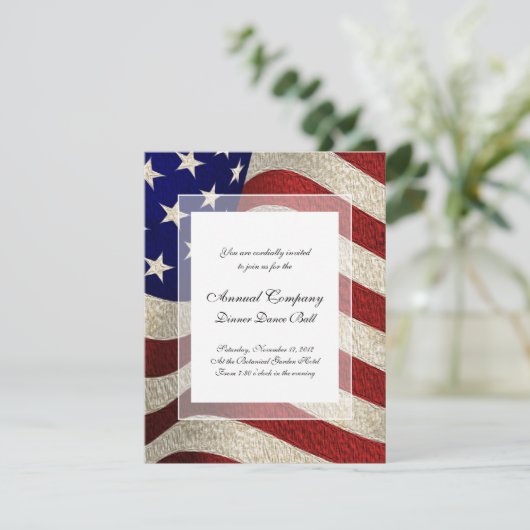 アメリカの愛国者ヴィンテージのスターとストライプ米国国旗 招待状 (スタンド正面)
