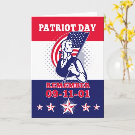 アメリカの愛国者日ポスター911挨拶状 カード (黄色い花)