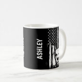 アメリカの愛国者 ビーグル アメリカ国旗 犬 コーヒーマグカップ (正面右)