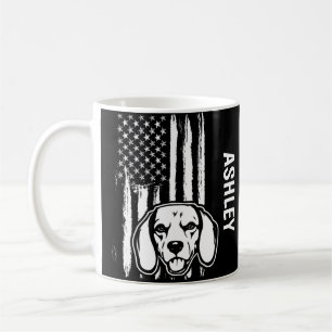 アメリカの愛国者 ビーグル アメリカ国旗 犬 コーヒーマグカップ