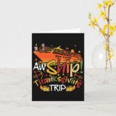 アメリカの感謝祭旅行クルーズ家族 カード (黄色い花)