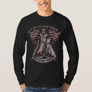 アメリカの戦士は規律と死を共にする Tシャツ