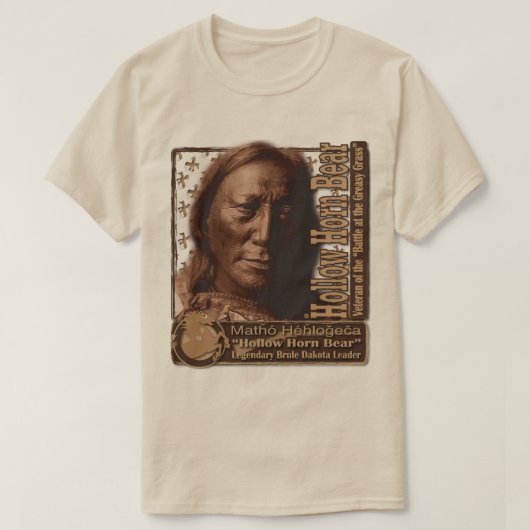 アメリカの戦士「ホロー・ホーン・ベア」 Tシャツ (デザイン正面)