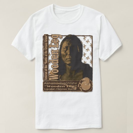 アメリカの戦士「木の足」 Tシャツ (デザイン正面)