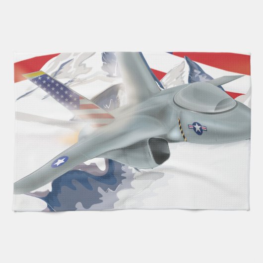 アメリカの戦闘機ジェット キッチンタオル (横)