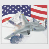 アメリカの戦闘機ジェット ラッピングペーパー (フラット)
