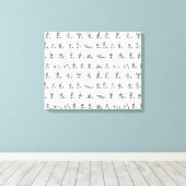 アメリカの手話アルファベット(白黒) キャンバスプリント (インサイチュ (ウッドフロア))