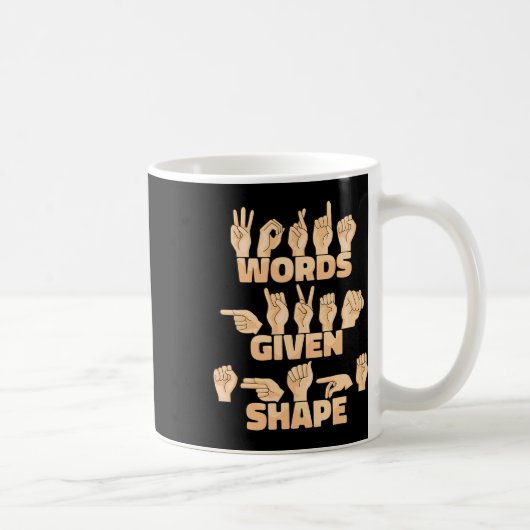 アメリカの手話与え語の形 コーヒーマグカップ (右)