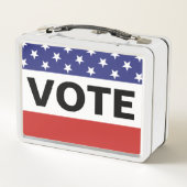 アメリカの投票赤白青 メタルランチボックス (裏面)