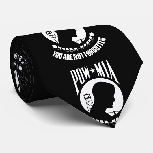 アメリカの捕虜MIAの旗が付いているカスタムなネクタイ ネクタイ (ロール)