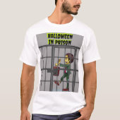 アメリカの政治おもしろい的Tシャツ刑務所でのハロウィーン Tシャツ (正面)