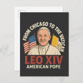 アメリカの教皇レオ カトリック教会 キリスト教 信仰 インビテーションポストカード (正面/裏面)
