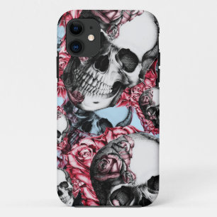 アメリカの数々のなばら色のスカルパターン iPhone 11 ケース