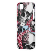 アメリカの数々のなばら色のスカルパターン Case-Mate iPhoneケース (裏面左)