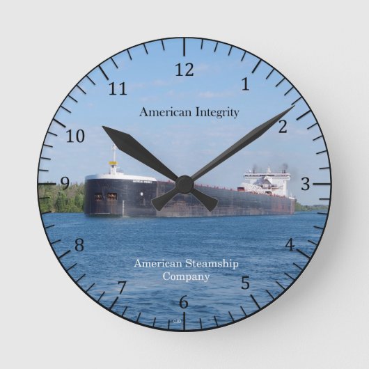 アメリカの整合性時計 ラウンド壁時計 (正面)