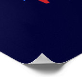 アメリカの文字フラグがキラキラと花火とともに Happy 4th of July ポスター (角)