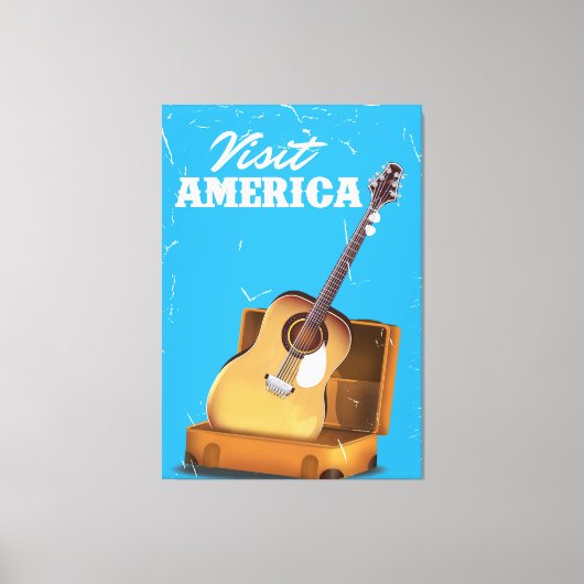 アメリカの旅 ヴィンテージ旅行ポスター キャンバスプリント (正面)