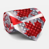 アメリカの旗が付いているカナダ ネクタイ (ロール)