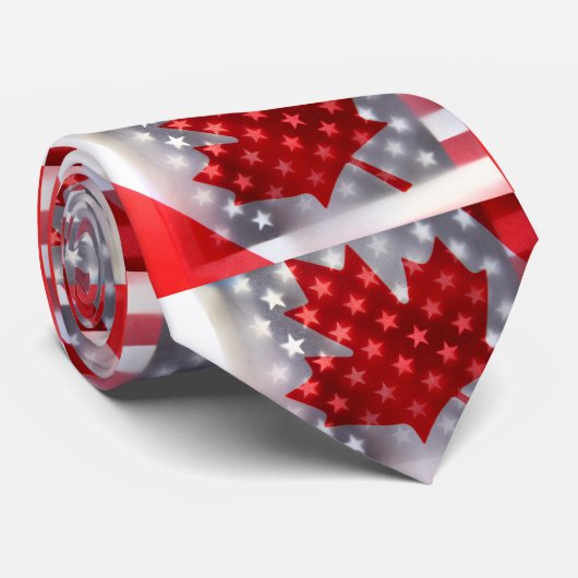 アメリカの旗が付いているカナダ ネクタイ