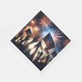 アメリカの旗と花火で群衆を囲む スタンダードランチョンナプキン (角)