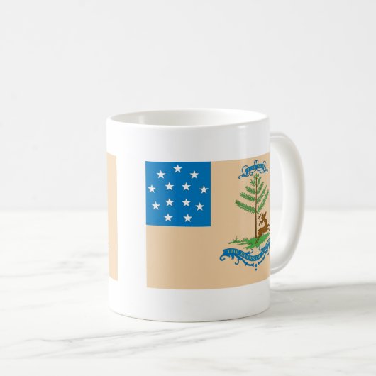 アメリカの旗の木びき台 コーヒーマグカップ (正面右)