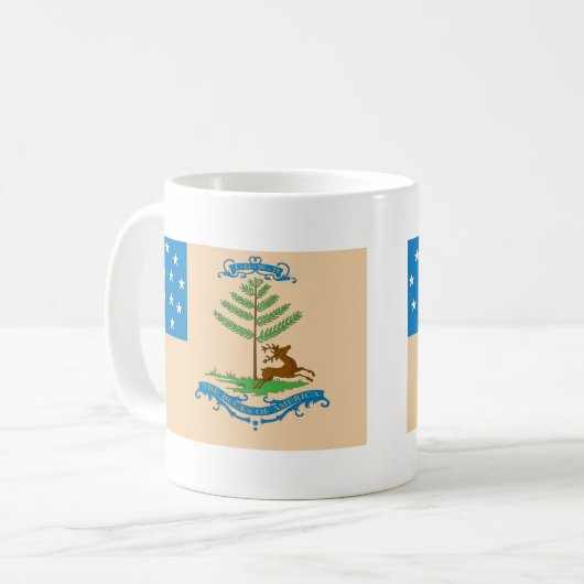 アメリカの旗の木びき台 コーヒーマグカップ (正面左)