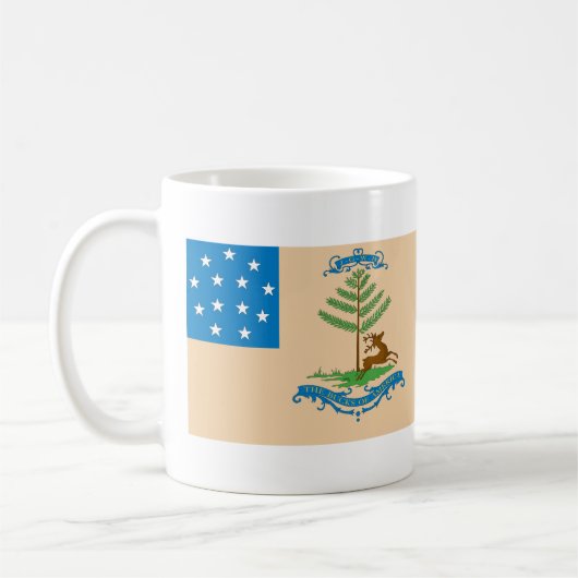 アメリカの旗の木びき台 コーヒーマグカップ (左)