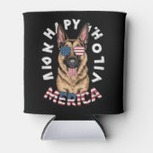 アメリカの旗の色の漫画のドイツの羊飼い 缶クーラー (正面)